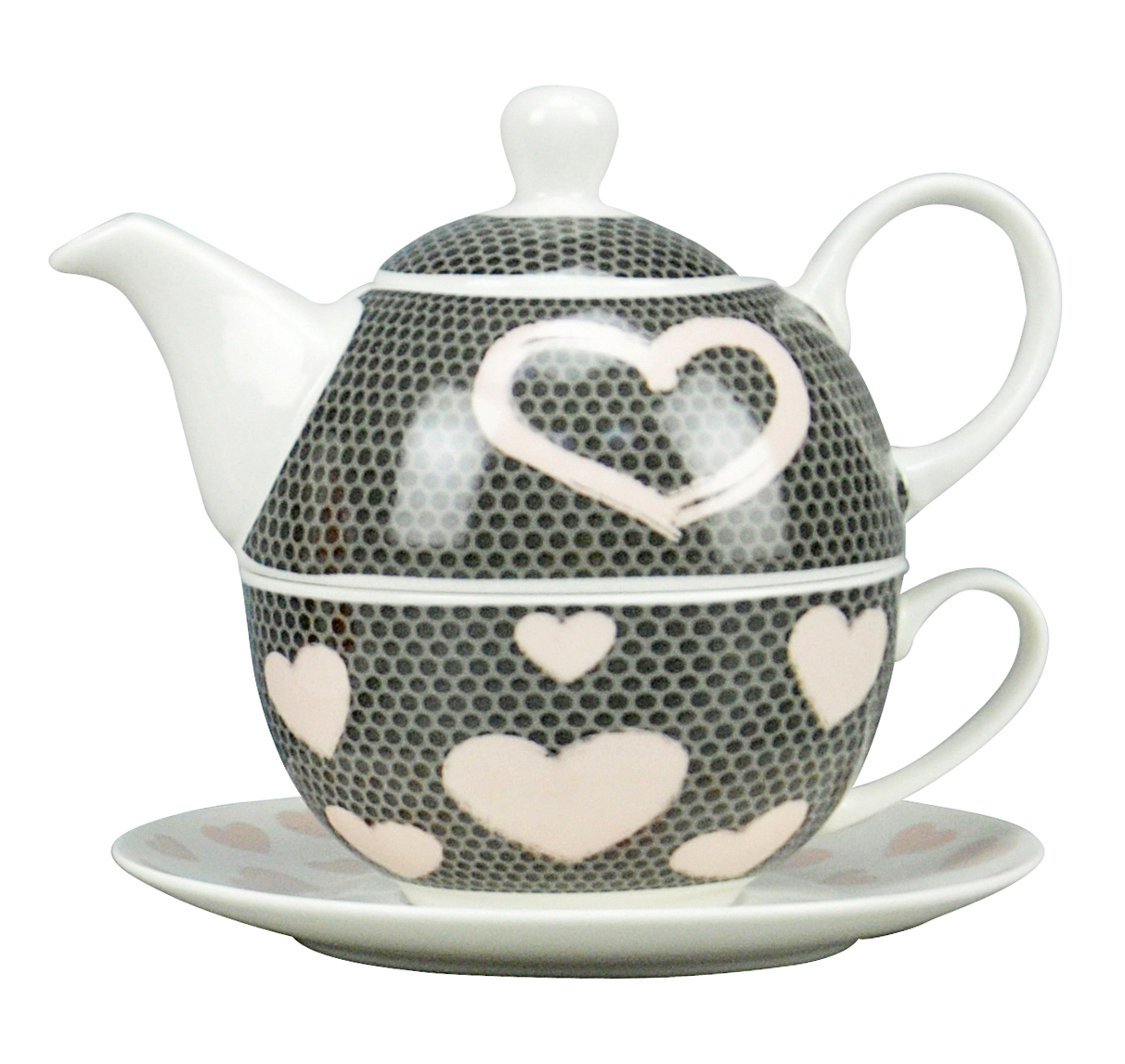 Tea for one Set Porzellan mit Unterteller, Dekor Herz 3DEAFC4A-F52A-4548-A42F-E2871028B965.jpg