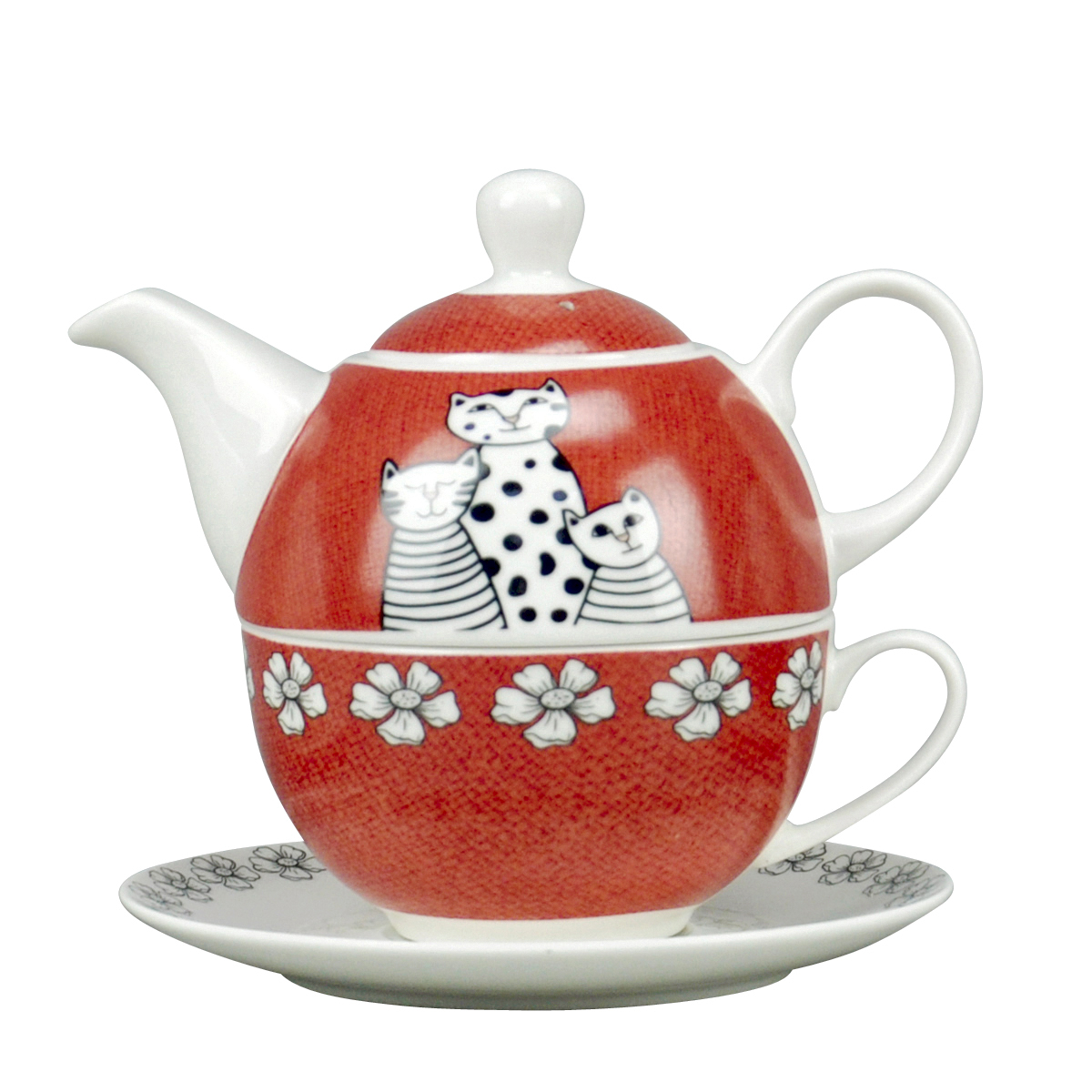 Tea for one Set Porzellan mit Unterteller, Dekor Katzenfreunde AB5A9165-FC2E-40EA-8A94-A2E6A9249031.jpg