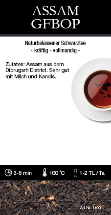 Assam GFBOP 17001  Etikett, Zutaten, Zubereitung (OHNE Datum,Gewicht) 40 Stk, 116x60mm, Sprache DE 234181B0-87F8-4E0C-B053-92CA6A6AB89C.jpg