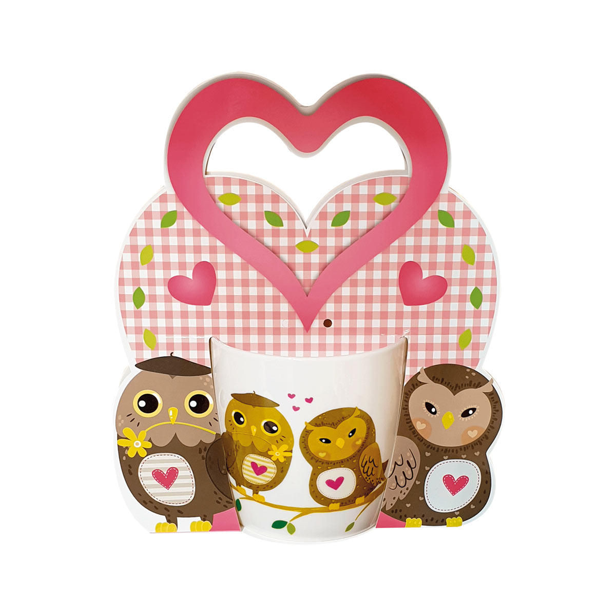 Becher im Schmuckdisplay, Dekor Karo mit Eulen E2795D99-CC97-4ACA-A228-D322A3E2F966.jpg